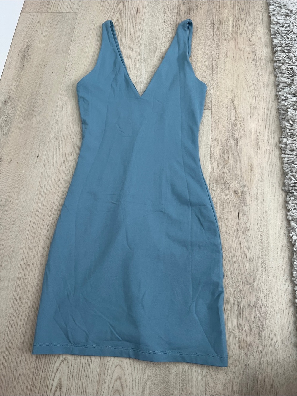Aritzia Sky Blue V-Neck Mini Dress